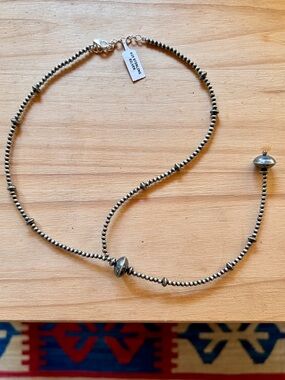 Navajo Pearl Necklace Sterling Silver 925 Oxidized Bead Southwestern Jewelry NWT